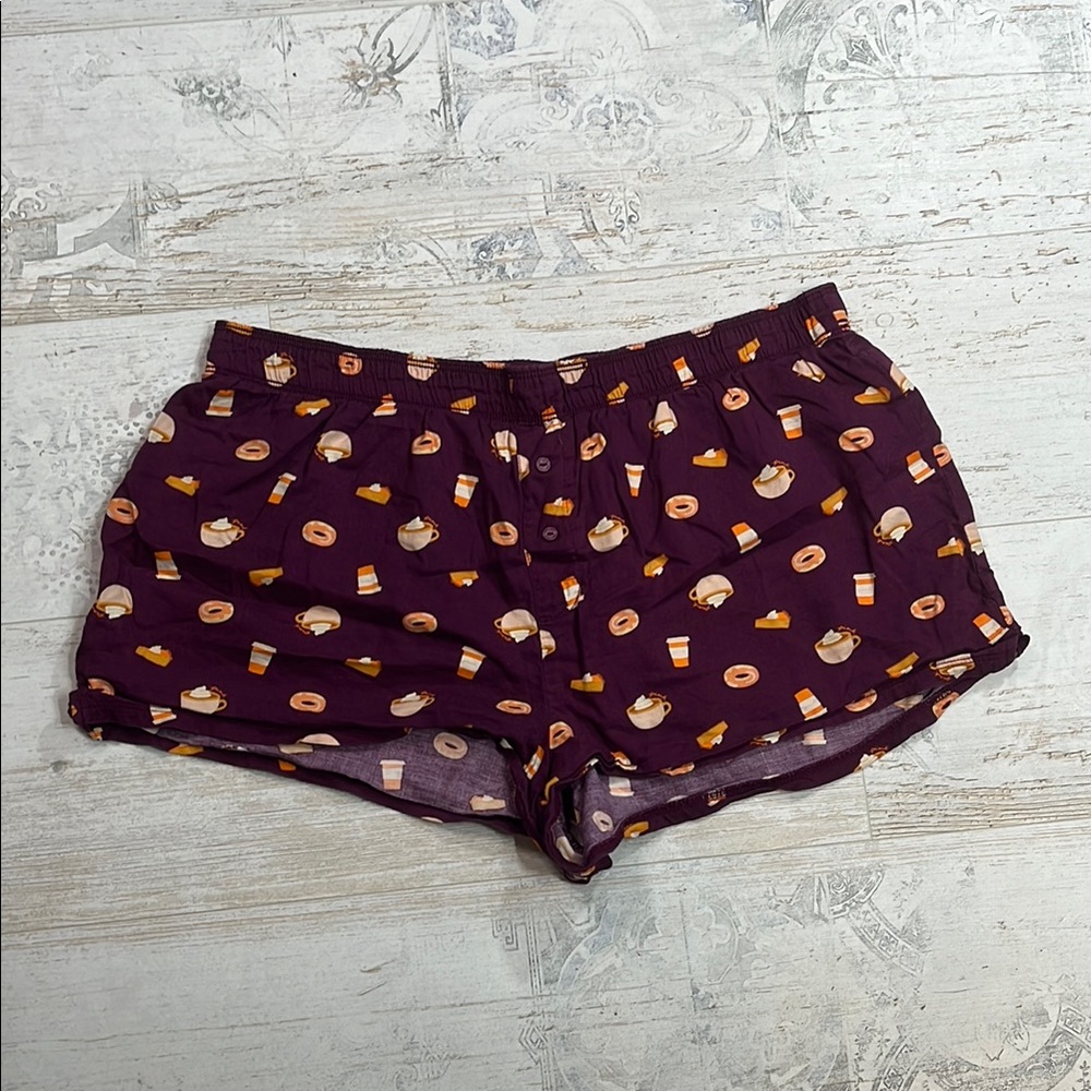PINK Victoria’s Secret Fall Food Sleepwear Shorts Size Large